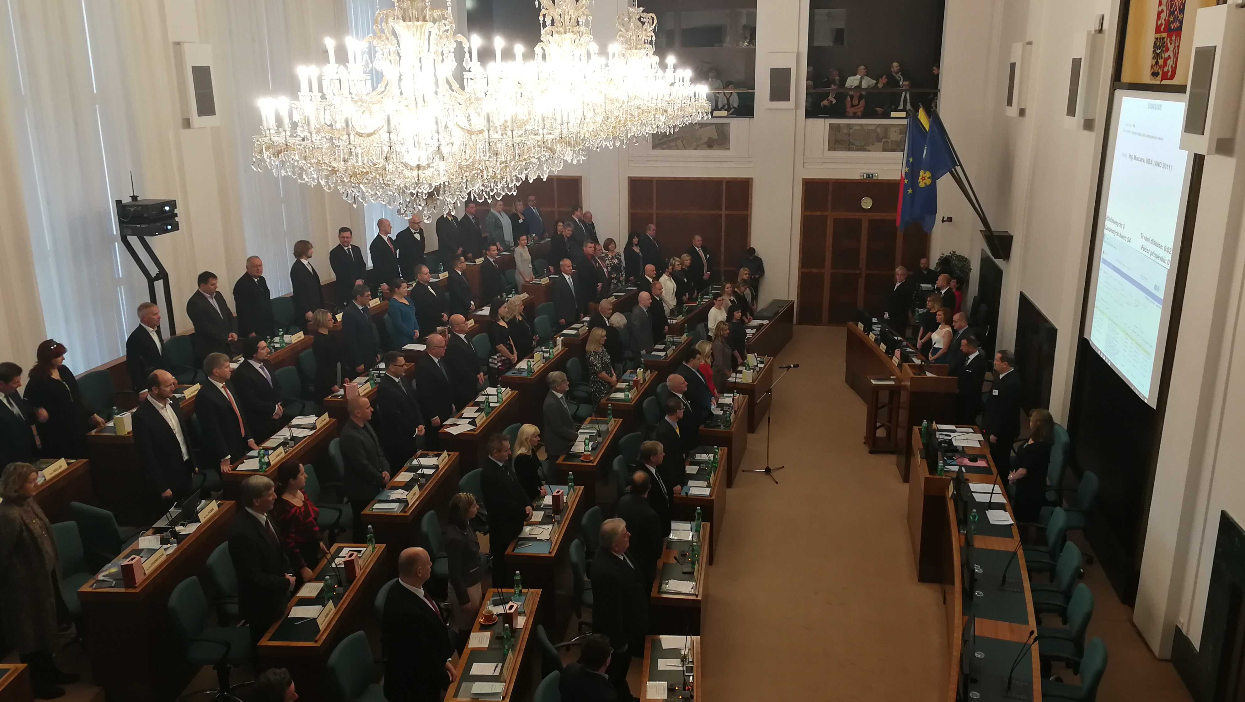 Zasedání zastupitelstva města Ostravy.